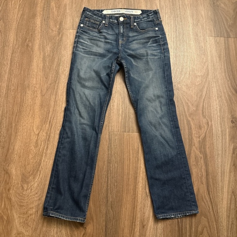 NWOT Emporio Armani Dark Wash Straight Leg Jeans size 27, $395 MSRP